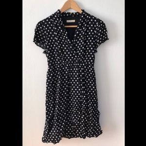 V-neck polka dot dress